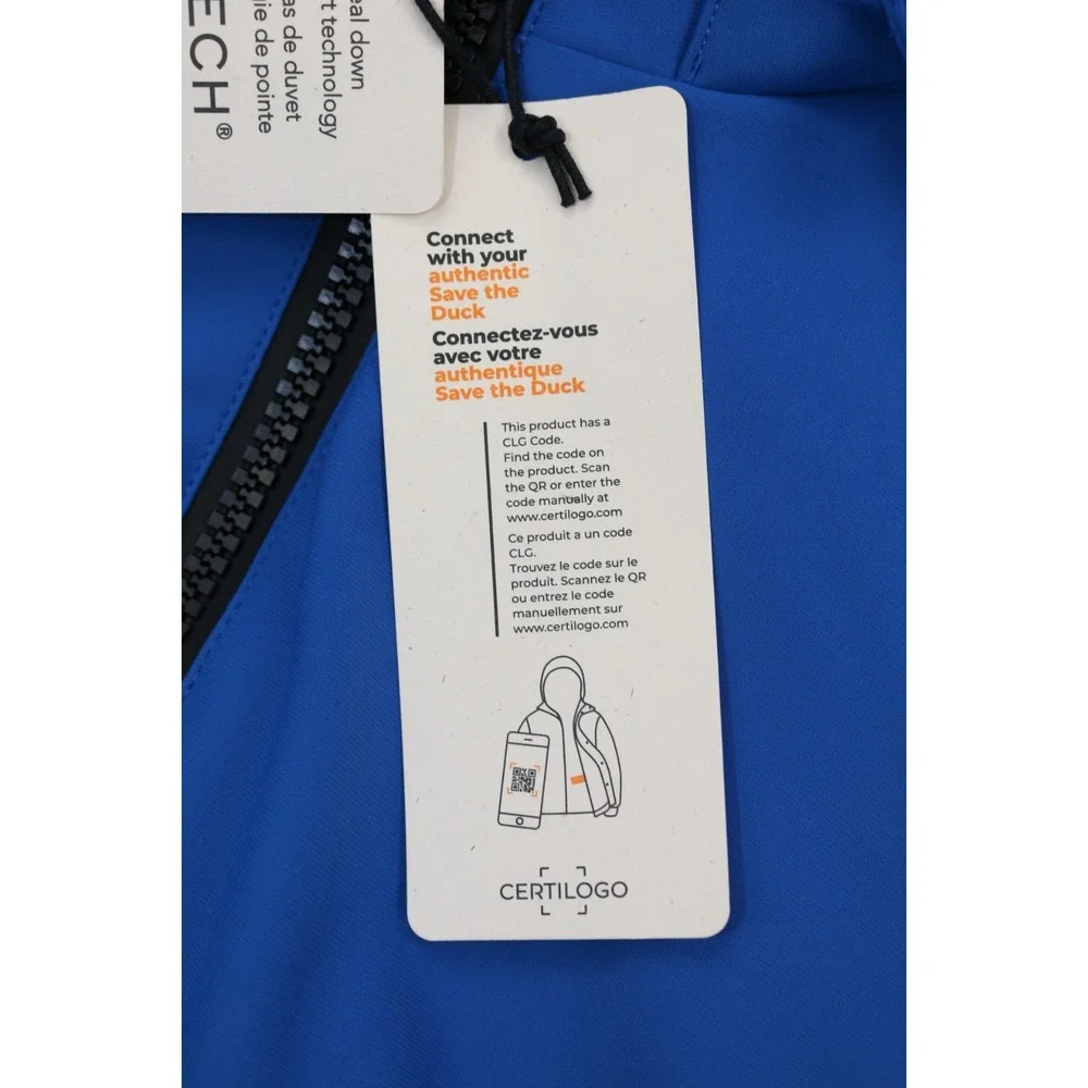 Save The Duck Womens Lexy17 Lila Plumtech Mid Jacket Blue Black Sz XS HeatRetain - Picture 10 of 16